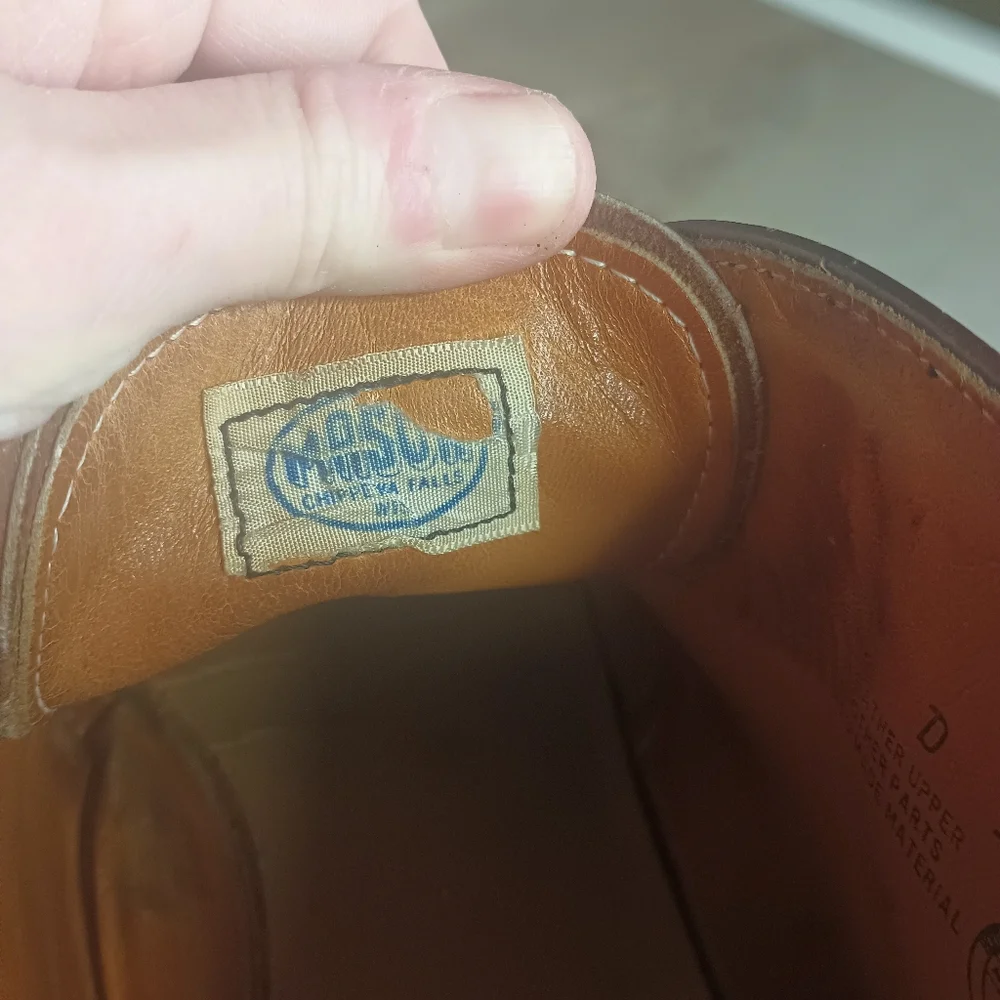 Vintage Chippewa Mens Oxford Boots 9D  Brown Oiled Leather Vibram Academia - Picture 13 of 15